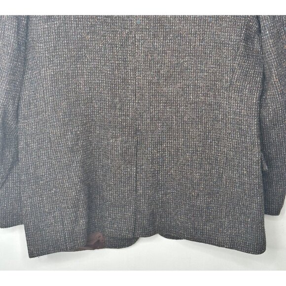 Vintage Harris Tweed Wool Blazer Mens Sport Coat Two Button Jacket Brown 42 T - Picture 6 of 16